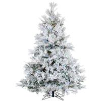 Vickerman 6.5' x 58" Artificial Flocked Alberta 500 Multi-Colored Italian LED Lights with Pine Cones