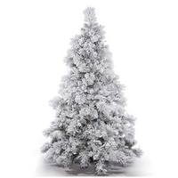 Vickerman 7.5' x 64" Artificial Flocked Alberta with Pine Cones