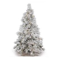 Vickerman 7.5' x 64" Artificial Flocked Alberta 650 Warm White Italian LED Lights with Pine Cones