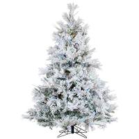 Vickerman 7.5' x 64" Artificial Flocked Alberta 650 Multi-Colored Italian LED Lights with Pine Cones
