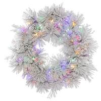 Vickerman 30" Artificial Flocked Alberta 50 Multi-Color Italian LED Lights with Pine Cones