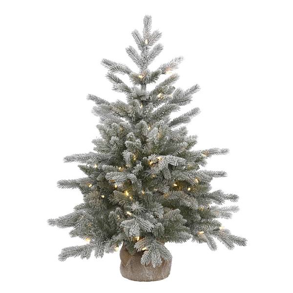 36" x 28" Artificial Frosted Sable Pine 100 Warm White Italian LED Lights