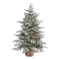 Vickerman 4' x 32" Artificial Frosted Sable Pine 100 Warm White Italian LED Lights
