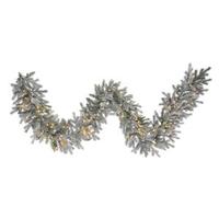 Vickerman 9' x 14" Frosted Sable Pine Garland 100 Warm White Italian LED Lights