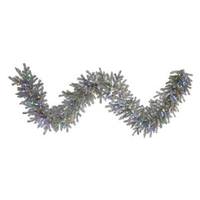 Vickerman 9' x 14" Artificial Frosted Sable Pine Garland 100 Multi-Color LED Lights