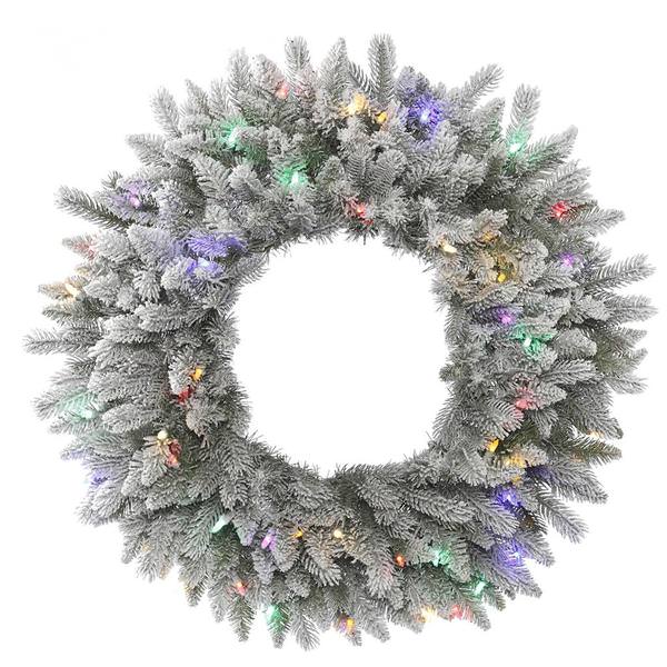 36" Artificial Frosted Sable Pine 100 Multi-Color Italian LED Lights