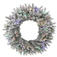 Vickerman 24" Artificial Frosted Sable Pine 50 Multi-Color Italian LED Lights