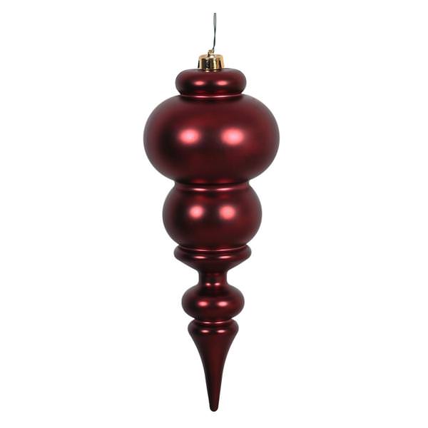 14" Burgundy Matte Finial Ornament