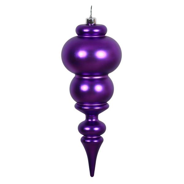 14" Purple Matte Finial Ornament
