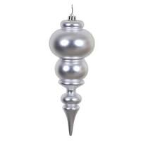 Vickerman 14" Silver Matte Finial Ornament
