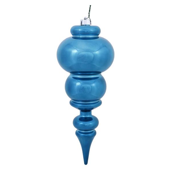 14" Turquoise Shiny Finial Ornament