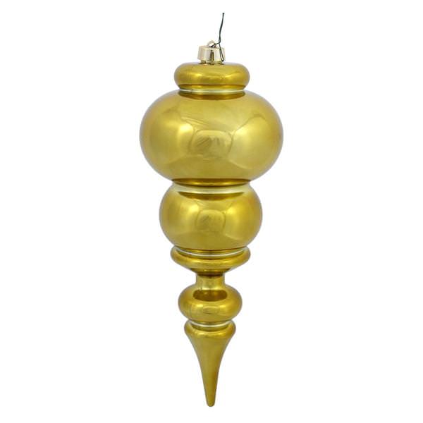 14" Olive Shiny Finial Ornament
