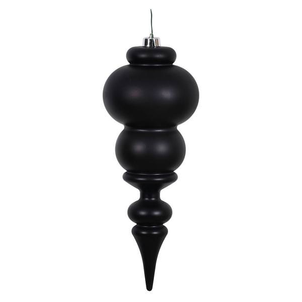 14" Black Matte Finial Ornament
