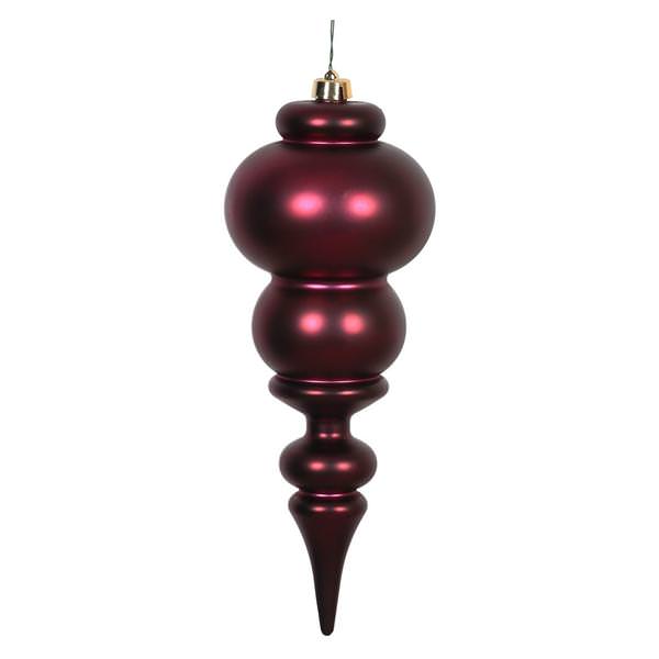 14" Wine Matte Finial Ornament