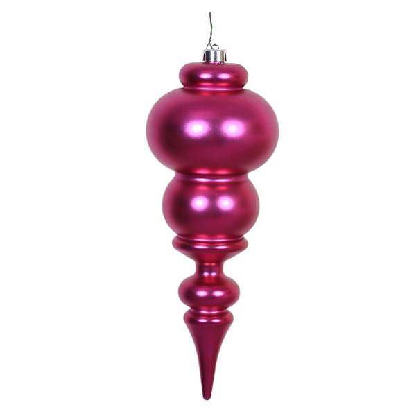 14" Wine Shiny Finial Ornament
