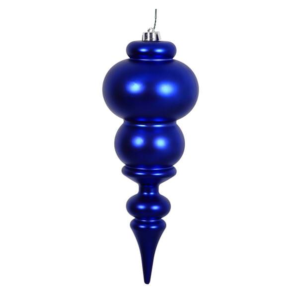 14" Cobalt Matte Finial Ornament