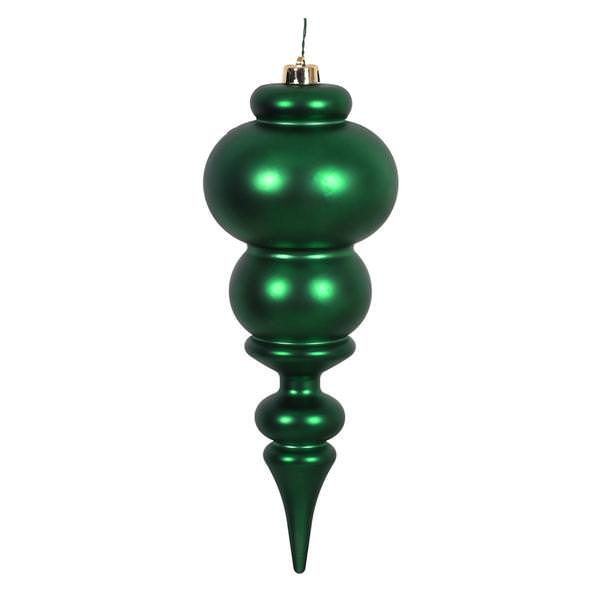 14" Emerald Matte Finial Ornament