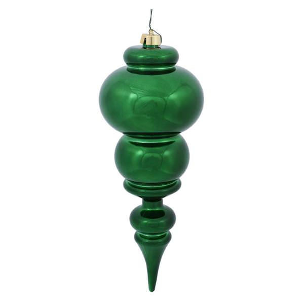 14" Emerald Shiny Finial Ornament