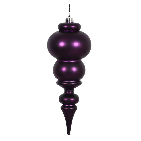 14" Plum Matte Finial Ornament