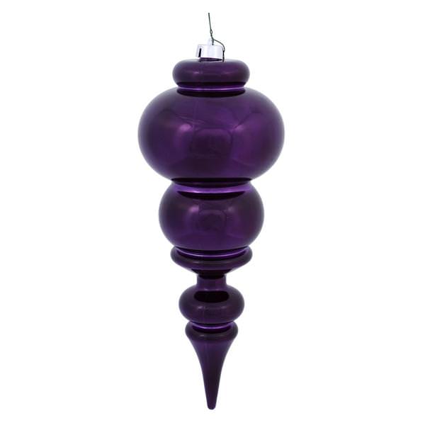 14" Plum Shiny Finial Ornament
