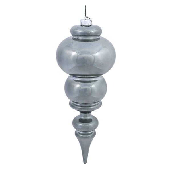 14" Pewter Shiny Finial Ornament