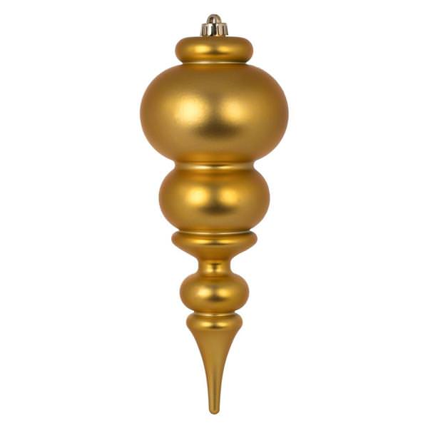 14" Honey Gold Matte Finial Ornament