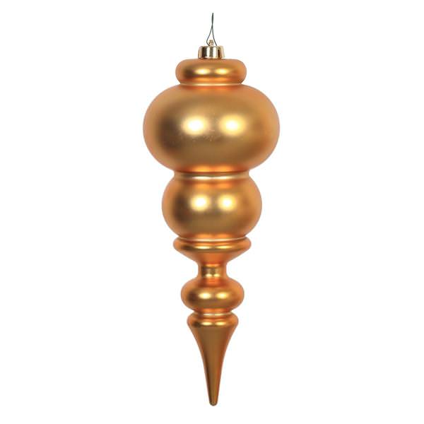 14" Antique Gold Matte Finial Ornament