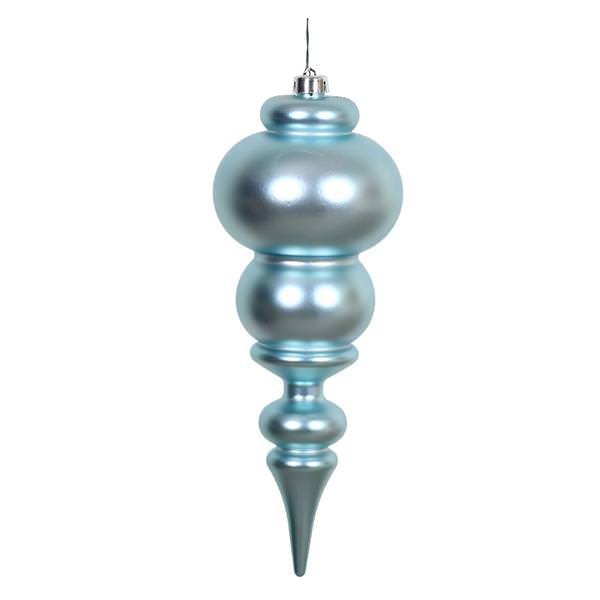 14" Baby Blue Matte Finial Ornament