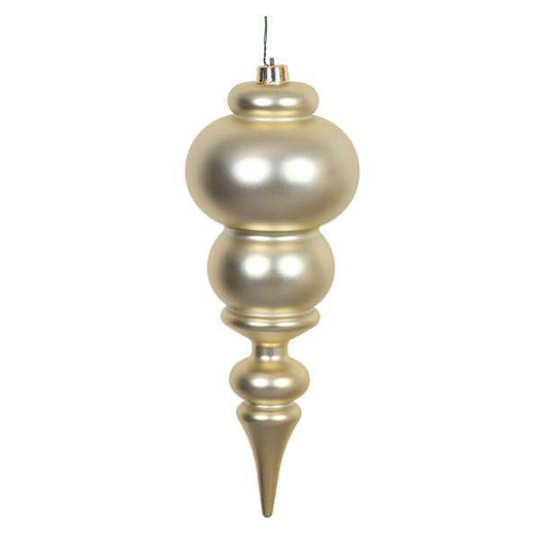 14" Champagne Matte Finial Ornament