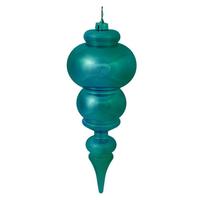 Vickerman 14" Steel Blue Shiny Finial Ornament