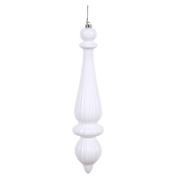 14" White Matte Finial Drop Ornament (2 pack)