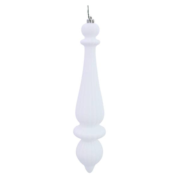 14" White Shiny Finial Drop Ornament (2 pack)