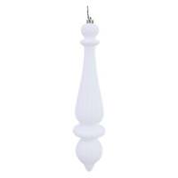 Vickerman 14" White Shiny Finial Drop Ornament (2 pack)
