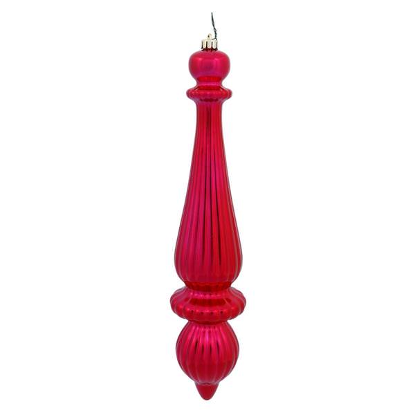 14" Red Matte Finial Drop Ornament (2 pack)