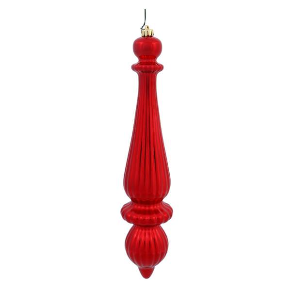 14" Red Shiny Finial Drop Ornament (2 pack)