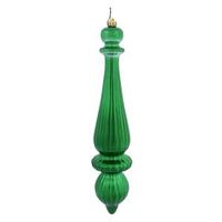 Vickerman 14" Green Shiny Finial Drop Ornament (2 pack)