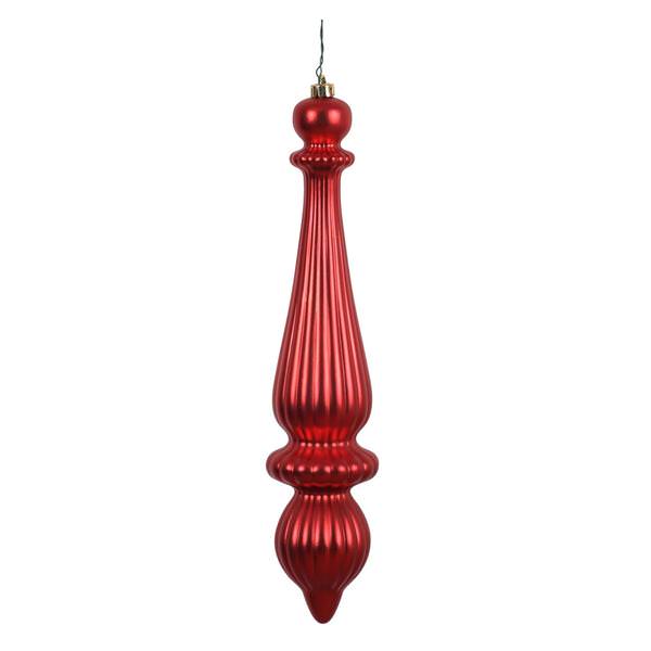 14" Burgundy Matte Finial Drop Ornament (2 pack)