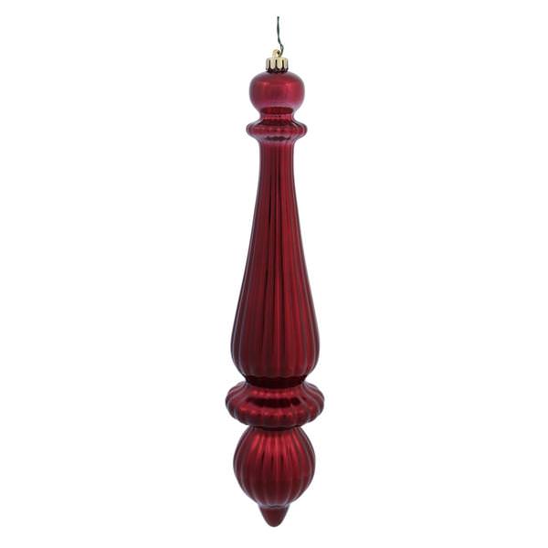14" Burgundy Shiny Finial Drop Ornament (2 pack)