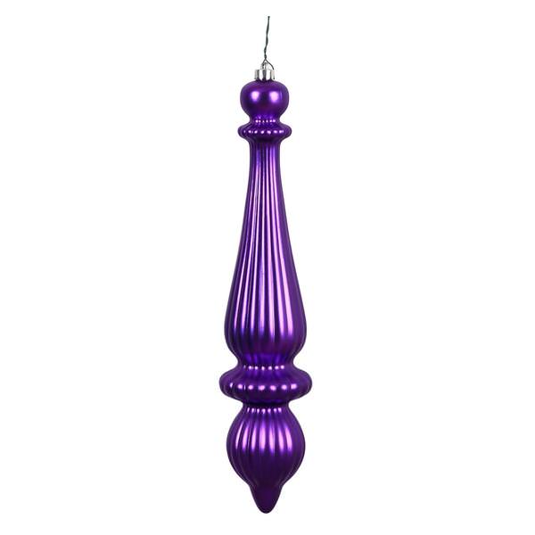 14" Purple Matte Finial Drop Ornament (2 pack)