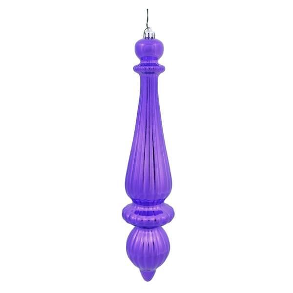 14" Purple Shiny Finial Drop Ornament (2 pack)