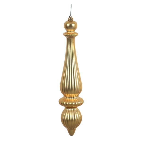 14" Gold Matte Finial Drop Ornament (2 pack)