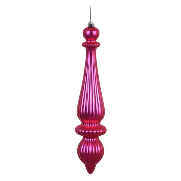 14" Fuchsia Matte Finial Drop Ornament (2 pack)
