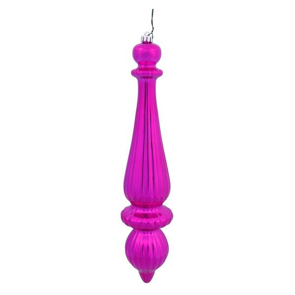 14" Orchid Shiny Finial Drop Ornament (2 pack)