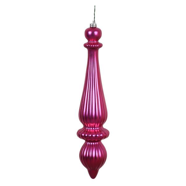 14" Magenta Matte Finial Drop Ornament (2 pack)