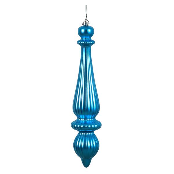 14" Turquoise Shiny Finial Drop Ornament (2 pack)