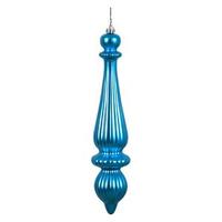 View 14" Turquoise Shiny Finial Drop Ornament (2 pack)