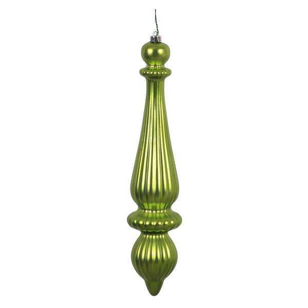 14" Lime Matte Finial Drop Ornament (2 pack)