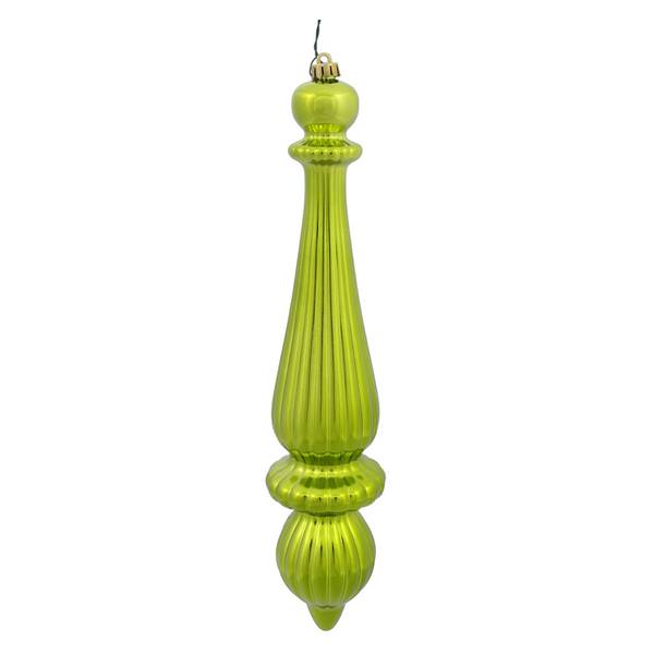 14" Lime Shiny Finial Drop Ornament (2 pack)