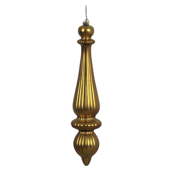 14" Olive Matte Finial Drop Ornament (2 pack)