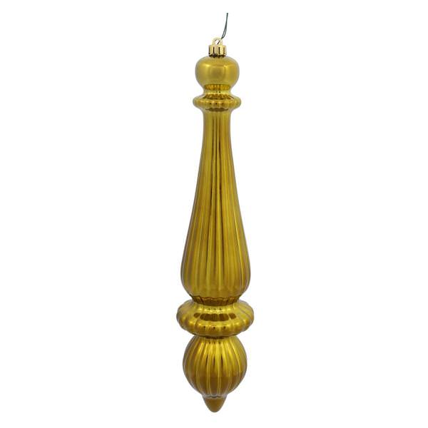 14" Olive Shiny Finial Drop Ornament (2 pack)